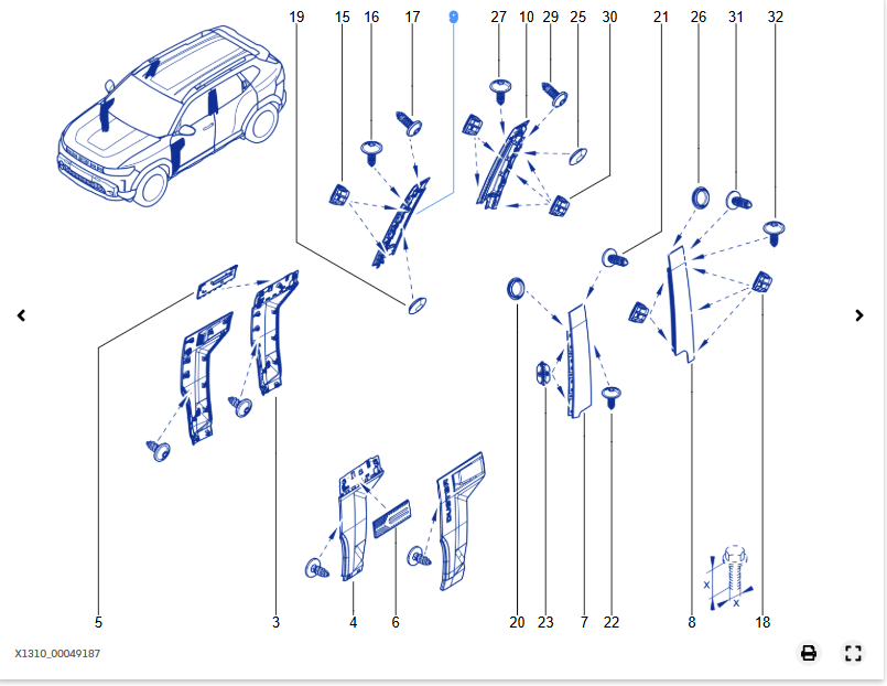 Ornament vertical geam usa fata dreapta (parte spate) Dacia Bigster - 802849554R - 802849554R
