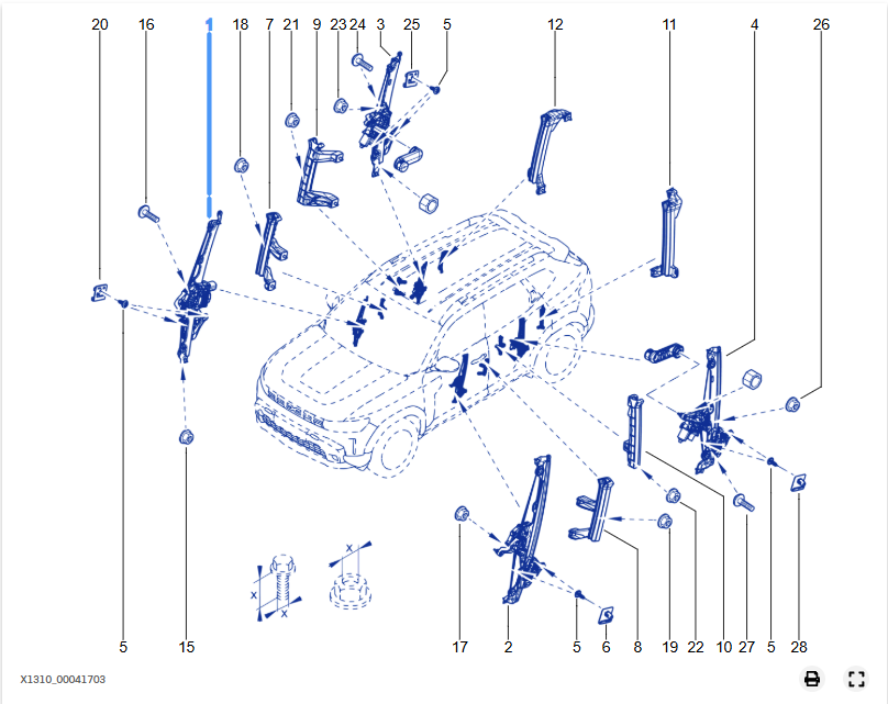 Macara geam usa fata dreapta Dacia Duster III - 807201973R - 807201973R