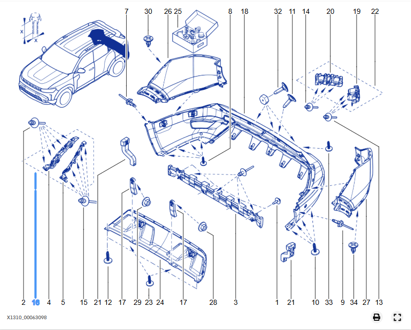 Set suporti bara spate Dacia Bigster - 8201753433 - 8201753433