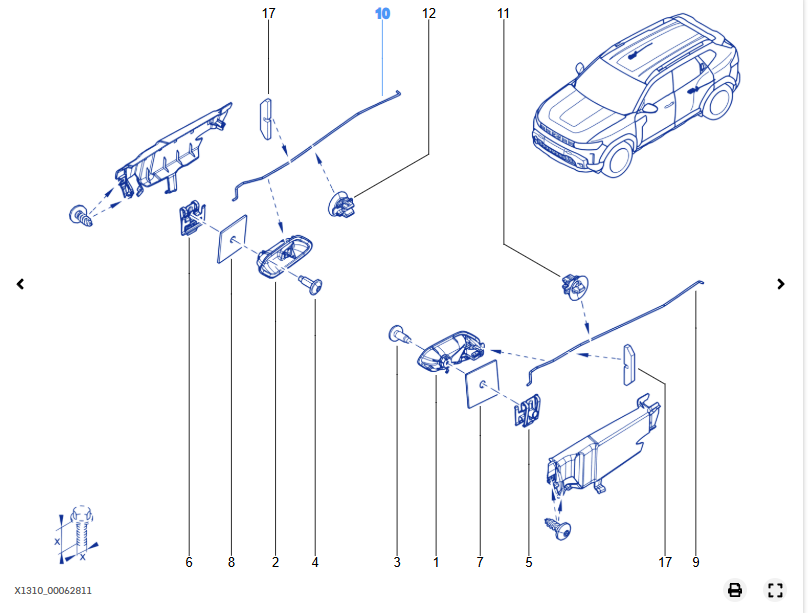 TIJA COMANDA DESCHIDERE INT USA SPATE DR - 826207347R
