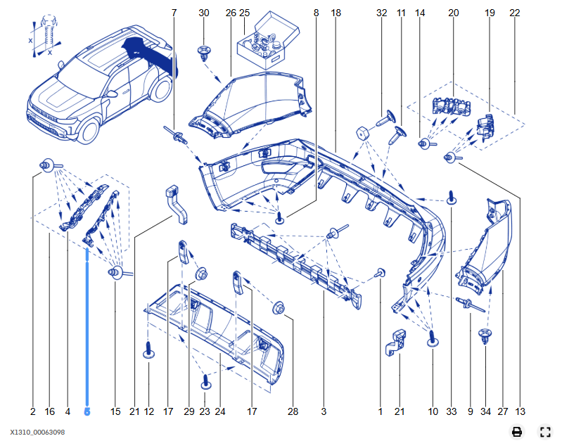 Suport bara spate stanga Dacia Bigster - 850453724R - 850453724R