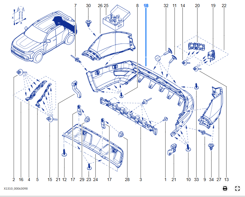 Bara spate Dacia Bigster - 850B06781R - 850B06781R