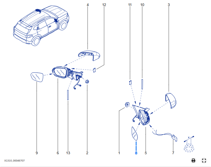 Sticla oglinda dreapta Dacia Bigster / Duster III - 963654839R - 963654839R
